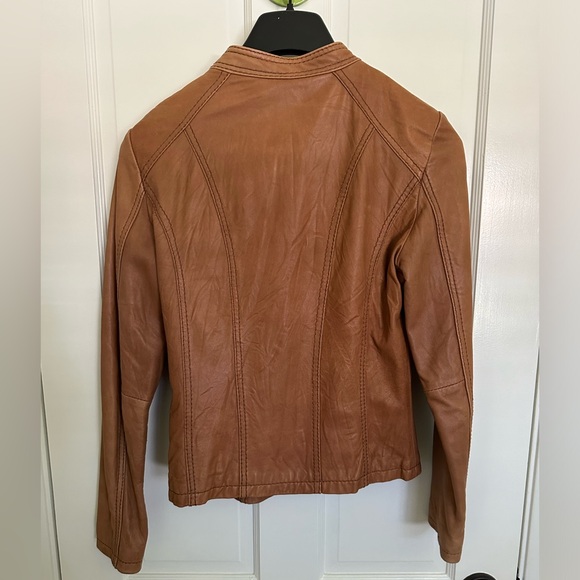 Michael Kors tan leather jacket Ladies S - Picture 2 of 7